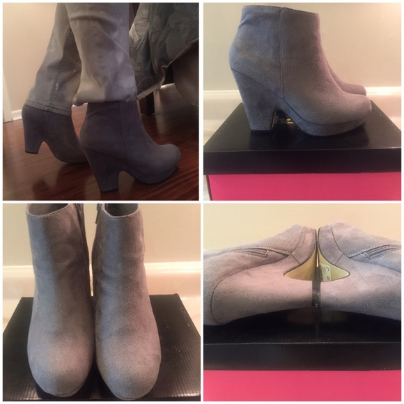 COPY - Suede Ankle Bootie(color grey) - Picture 2 of 3